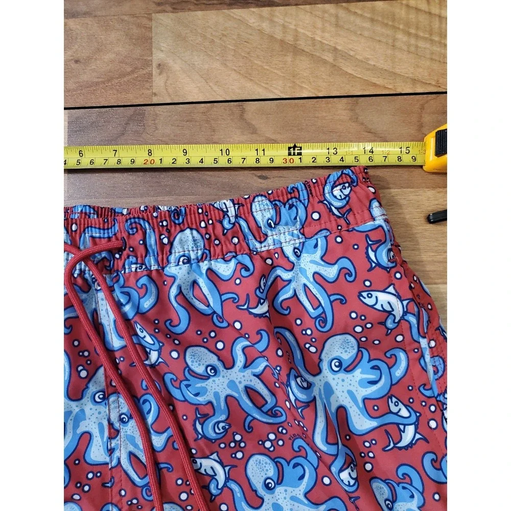 Vineyard Vines Blue Fish Octopus Print Swim Trunks Men's Size Small
